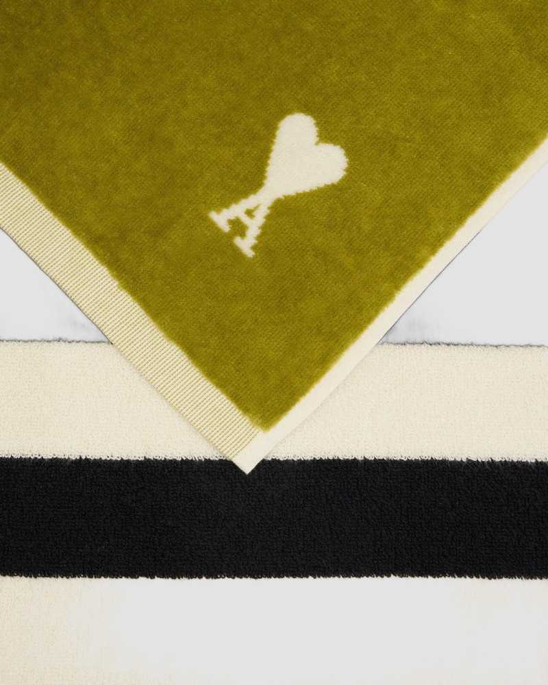 Towel Ami De Coeur Stripes Fines - Ami - Match / Black / White Cream Towel Ami De Coeur Stripes Fines - Ami - Match / Black / White Cream