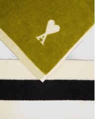 Serviette Ami De Coeur Rayures Fines - Ami - Match / Noir / Blanc Crème