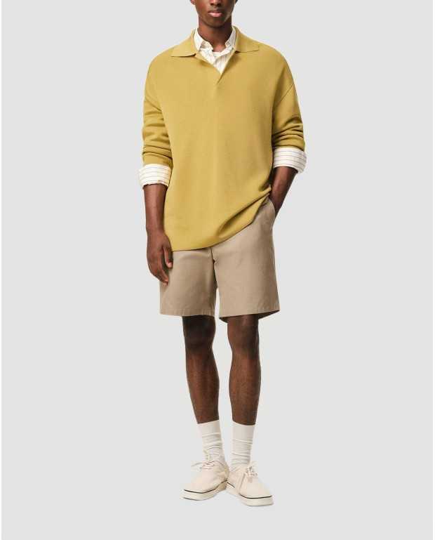 Short Elastic Waist Embossed Heart - Ami - Beige Taupe