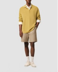 Short Elastic Waist Embossed Heart - Ami - Beige Taupe