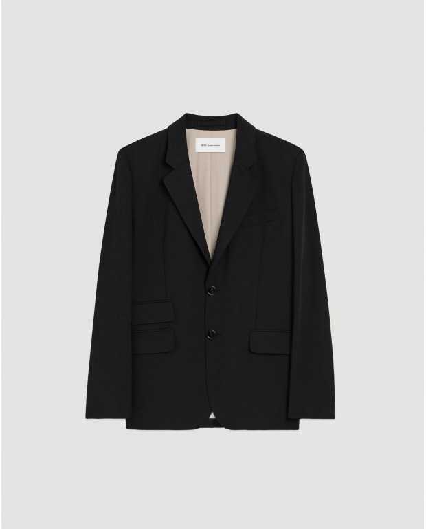 Boxy Gabardine De Laine Jacket - Ami - Black