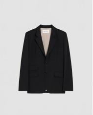 Boxy Gabardine De Laine Jacket - Ami - Black Boxy Gabardine De Laine Jacket - Ami - Black