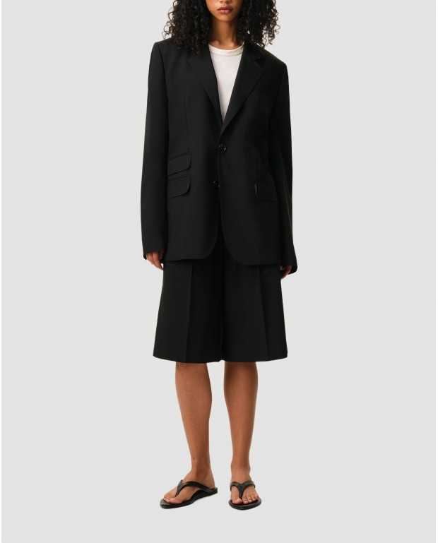 Veste Boxy Gabardine De Laine - Ami - Noir