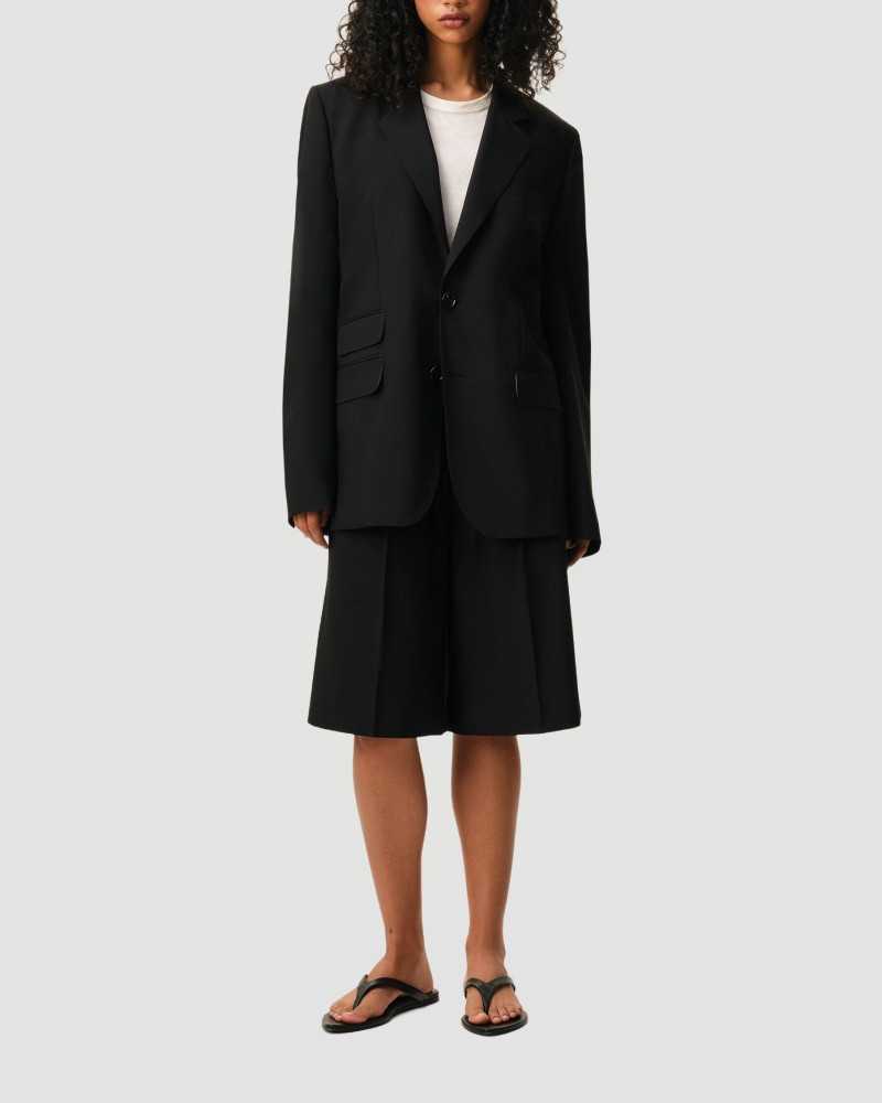 Veste Boxy Gabardine De Laine - Ami - Noir
