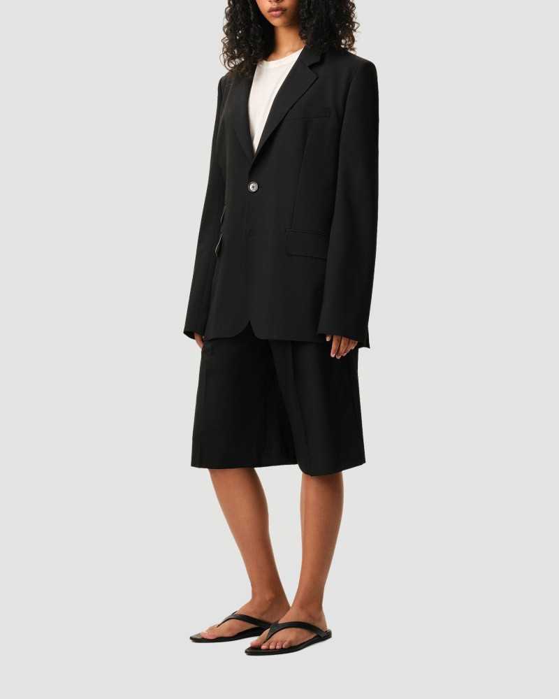 Veste Boxy Gabardine De Laine - Ami - Noir