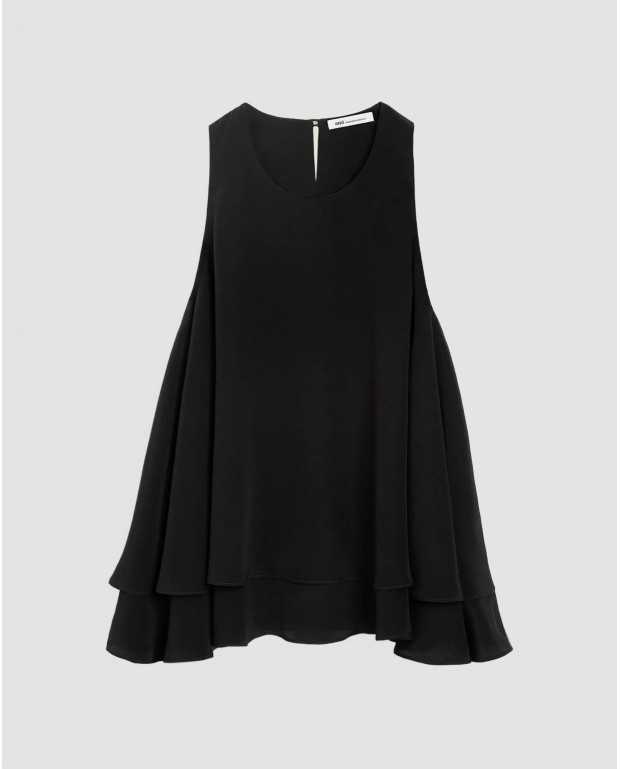 Sleeveless Ruffle Top - Ami - Black