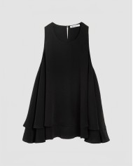 Sleeveless Ruffle Top - Ami - Black
