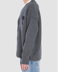 Cardigan Avec Ami De Coeur Contraste - Ami - Gris Chine / Noir Cardigan Avec Ami De Coeur Contraste - Ami - Gris Chine / Noir