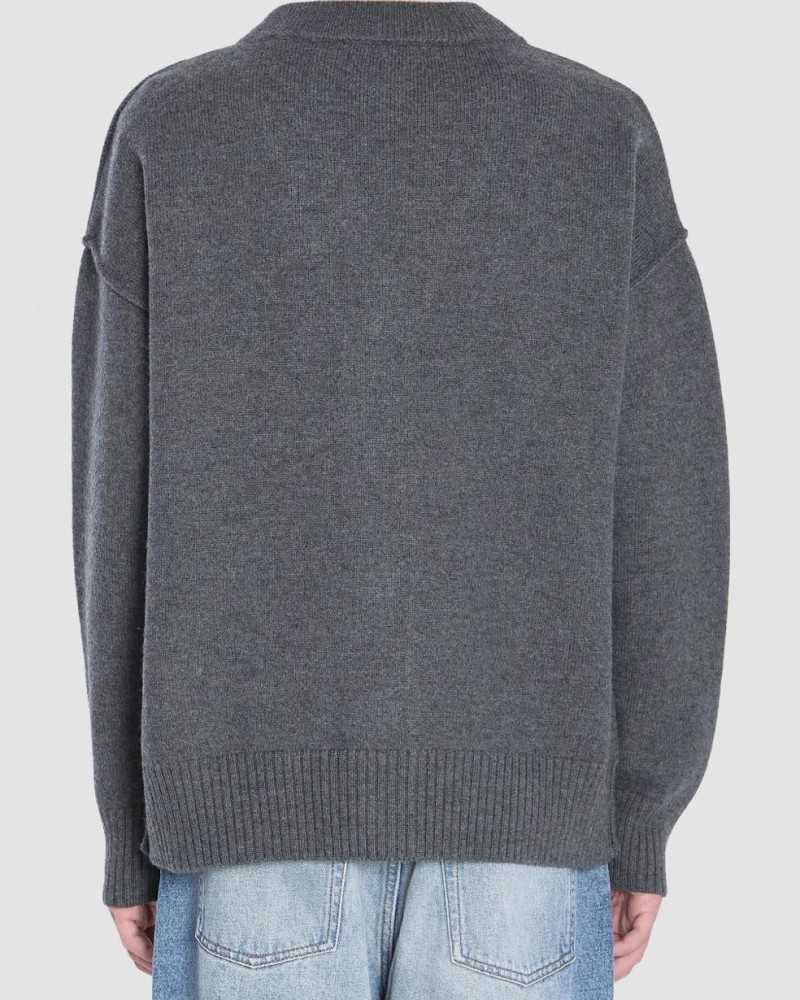 Cardigan Avec Ami De Coeur Contraste - Ami - Gris Chine / Noir Cardigan Avec Ami De Coeur Contraste - Ami - Gris Chine / Noir